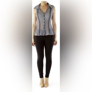 Allison Taylor
Black White Elastic Polka-Dot V-Neck Blouse medium